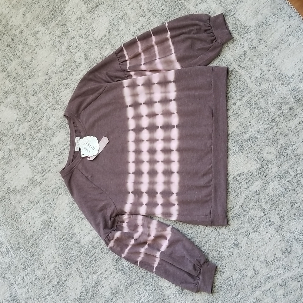 ✔️Knox Rose Women's Tie Dye Shirt Medium Brown White